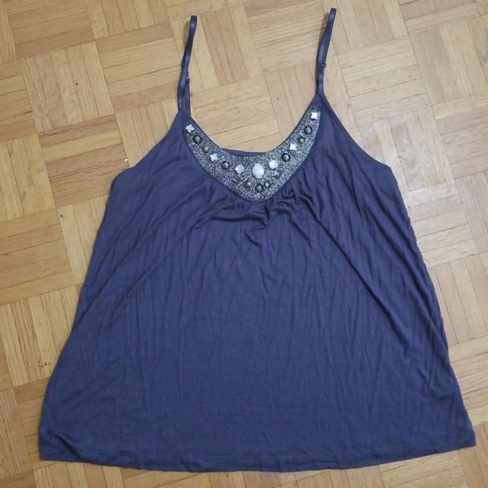 Apt.9 Embellished Shirred Cami  (XL)